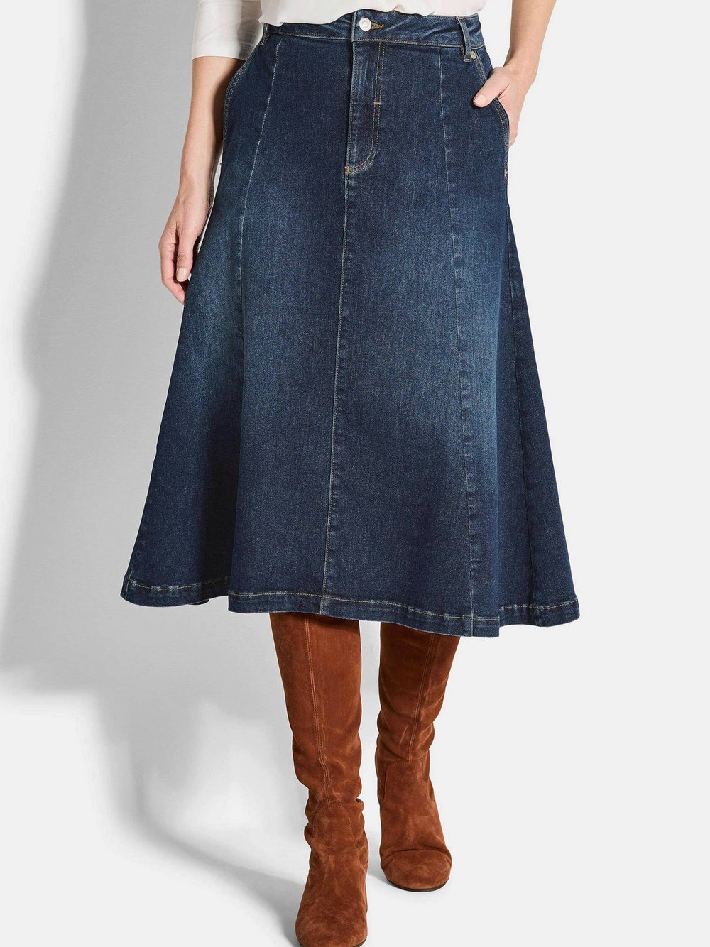 Goldner Jeansröcke Damen blau, 24
