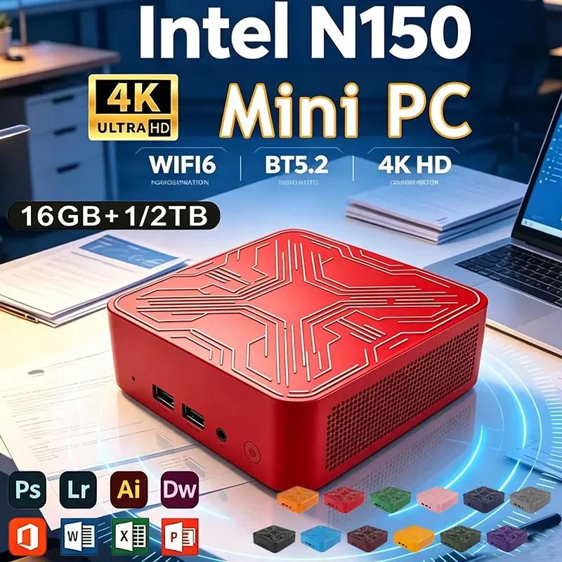 New Arrival Windows 11 Intel N150 Mini PC 8GB 16GB RAM 1TB/2TB SSD PC Gamer Computer Dual WIFI6 BT5.2 4K HD Mini Gaming PC