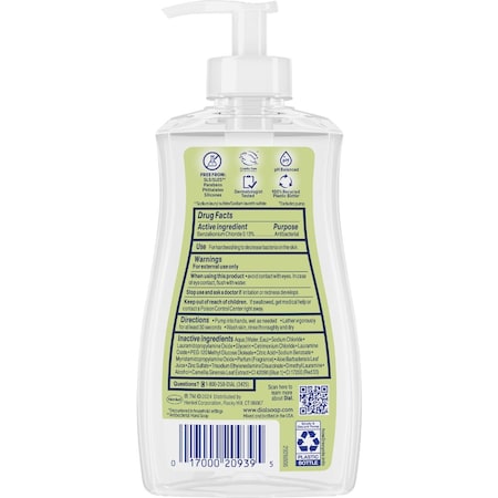 DIAL 2499397 Antibacterial Defense 11 Oz. White Tea & Vitamin Liquid Hand Soap