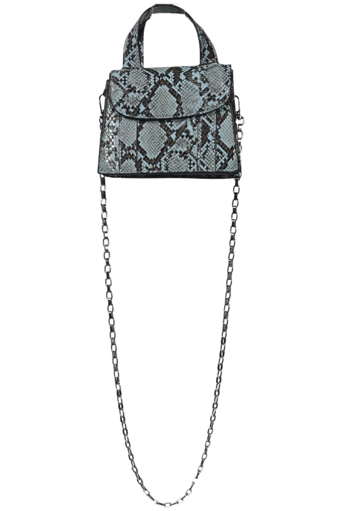 Zara Damen Handtasche klein, Gr. , Hellblau, Kunstleder