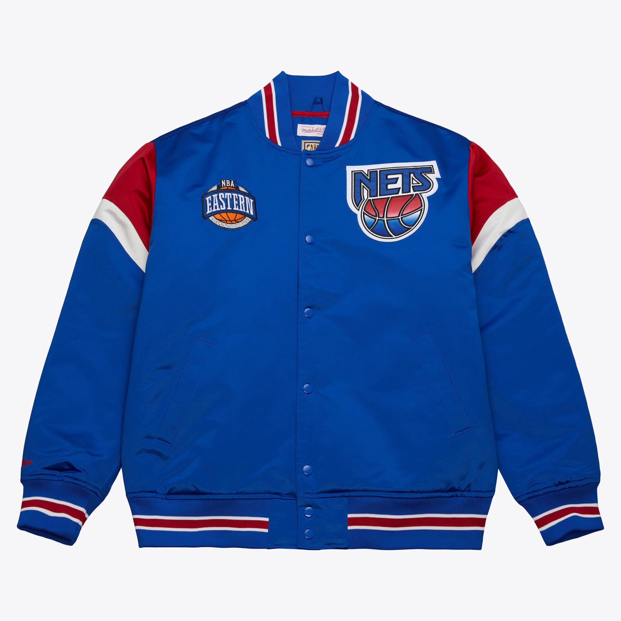 New Jersey Nets Mitchell & Ness Jacke aus schwerem Satin – Königsblau – Herren