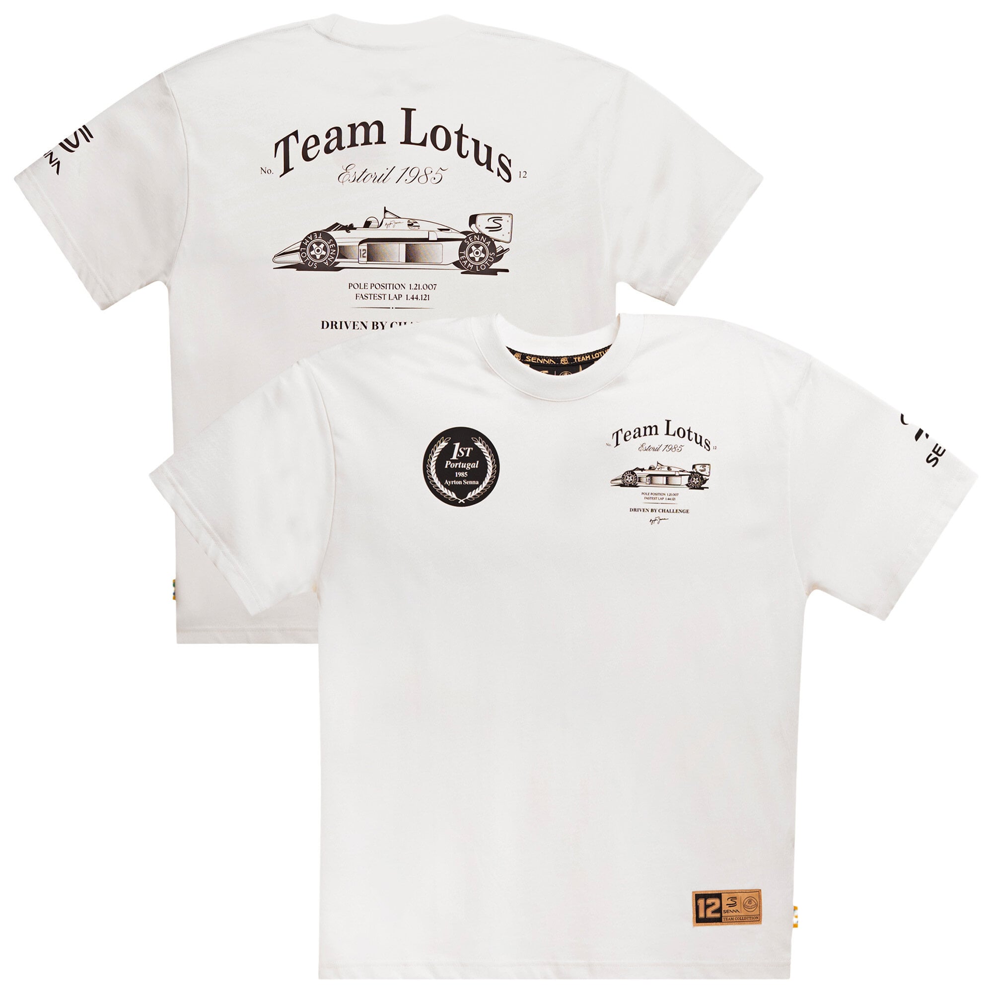 T-shirt oversize Ayrton Senna X Lotus - Crème - Unisexe - unisexe Taille: 2XL