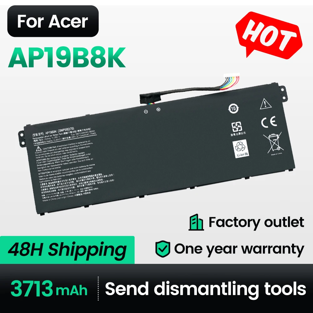 Keyuan AP19B8K Laptop Battery for Acer Aspire 3 A314-22 A315-23 A315 New and Genuine Laptop Battery C922 CB314-2H KT.00305.011