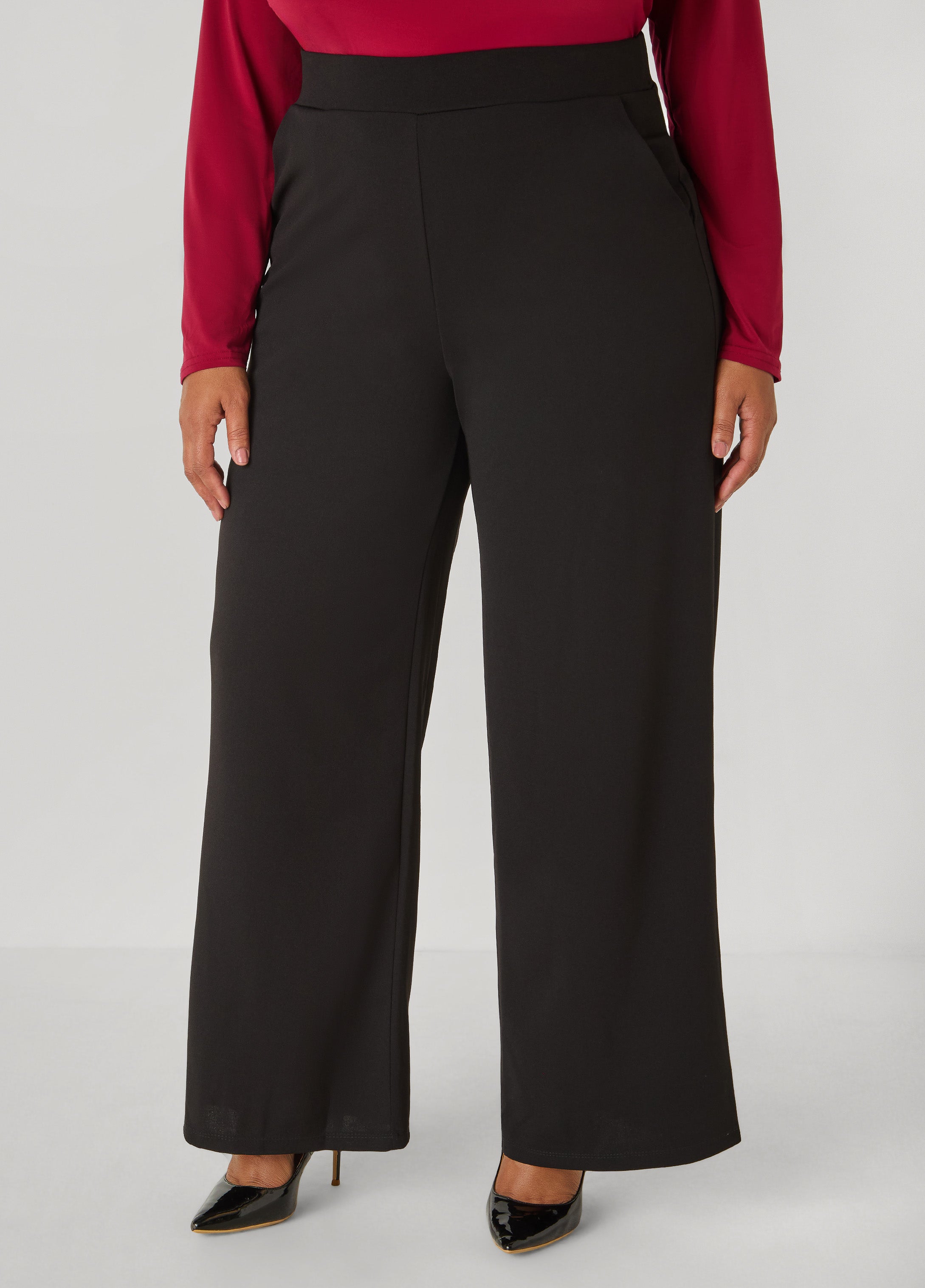 Plus Size High Waist Wide Leg Pants - Ashley Stewart