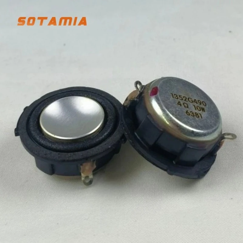 SOTAMIA Lot de 2 haut-parleurs HIFI pleine gamme 1,5 pouce 4 Ohm 10W 8R 15W avec bassin en aluminium et dôme en cristal pour enceinte Bluetooth JBL