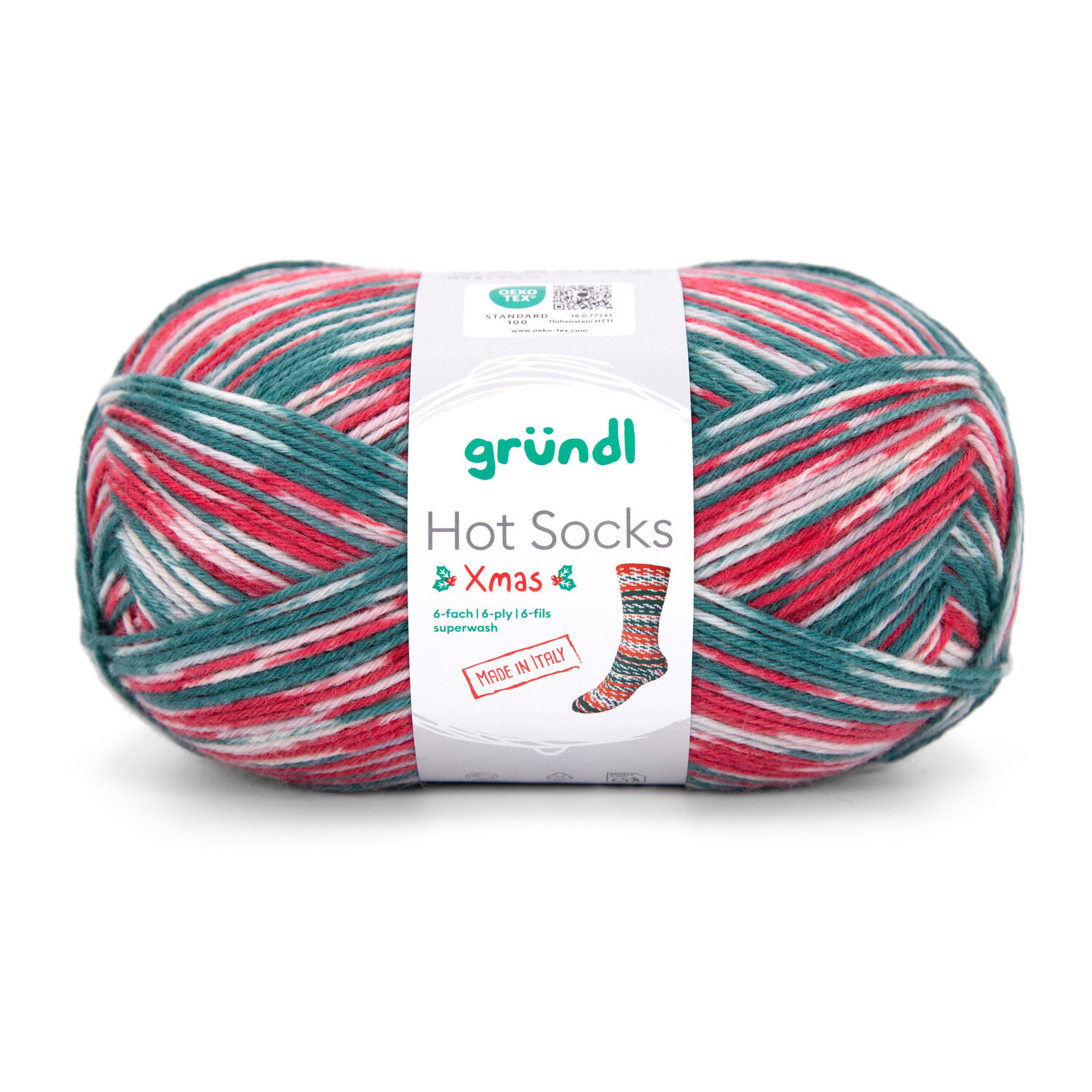 gründl Laine à chaussettes Hot Socks "XMAS", 6 fils