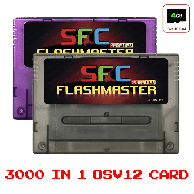 3000 in 1 OS.V12 SFC Game Card For Super Famicom With 4GB TF Card For SNES SFC Video Game Console Game Accessories