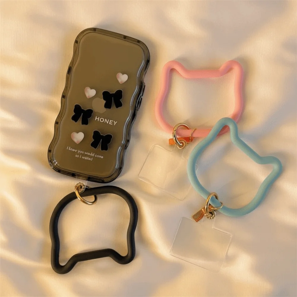 Cute Cat Mobile Phone Lanyard Anti-lost Wristband Soft Silicone Phone Wrist Strap Colorful Mobile Phone Straps Phone Accessories