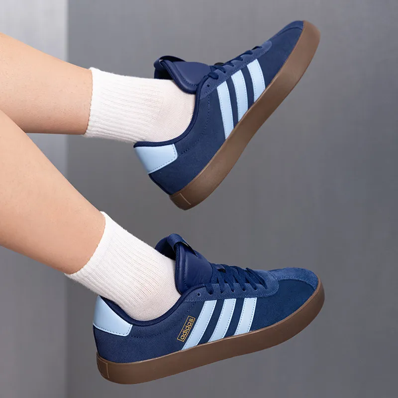 Adidas JP7537 Navy Gold Leder Low-Top-Sneaker mit Komfort-Mittelsohle und Vulkanisierter Gummisohle Retro Casual Skate Sneakers