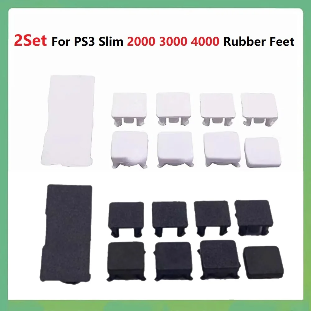 2Set For PS3 Slim Rubber Boot Pad Feet Plastic Button Screw Feet Cover Kit For Sony Playstation 3 Silm 2000 3000 4000 Controller