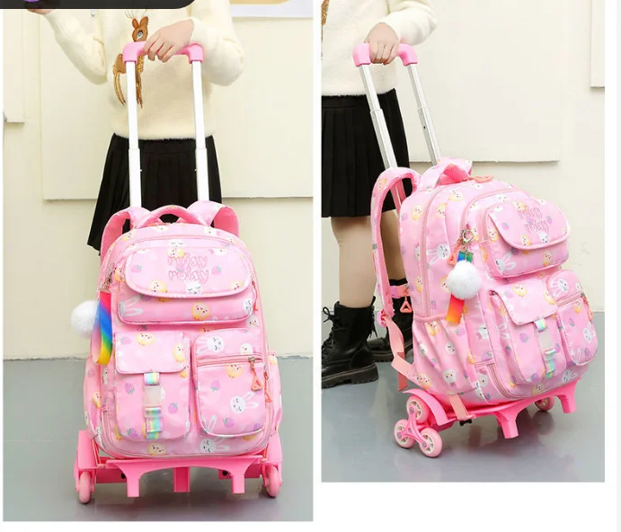 Sacs de chariot d'école pour enfants cartable à roulettes sac cartable chariot école sacs à dos à roulettes pour garçons sac à roulettes d'école pour les filles