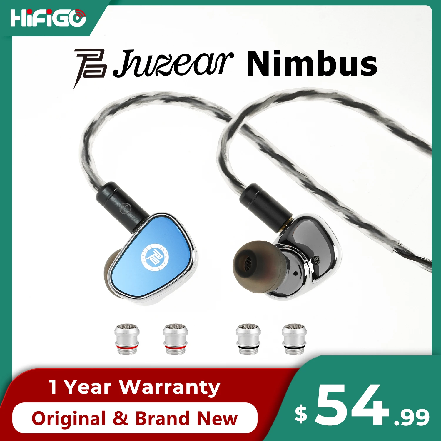 JUZEAR Nimbus HiFi IEM Dynamischer In-Ear-Kopfhörer 3 Tuning-Düsen 3,5+4,4mm/ 3,5mm+Type-C Mikrofon Gaming-Kopfhörer Musik-Ohrhörer