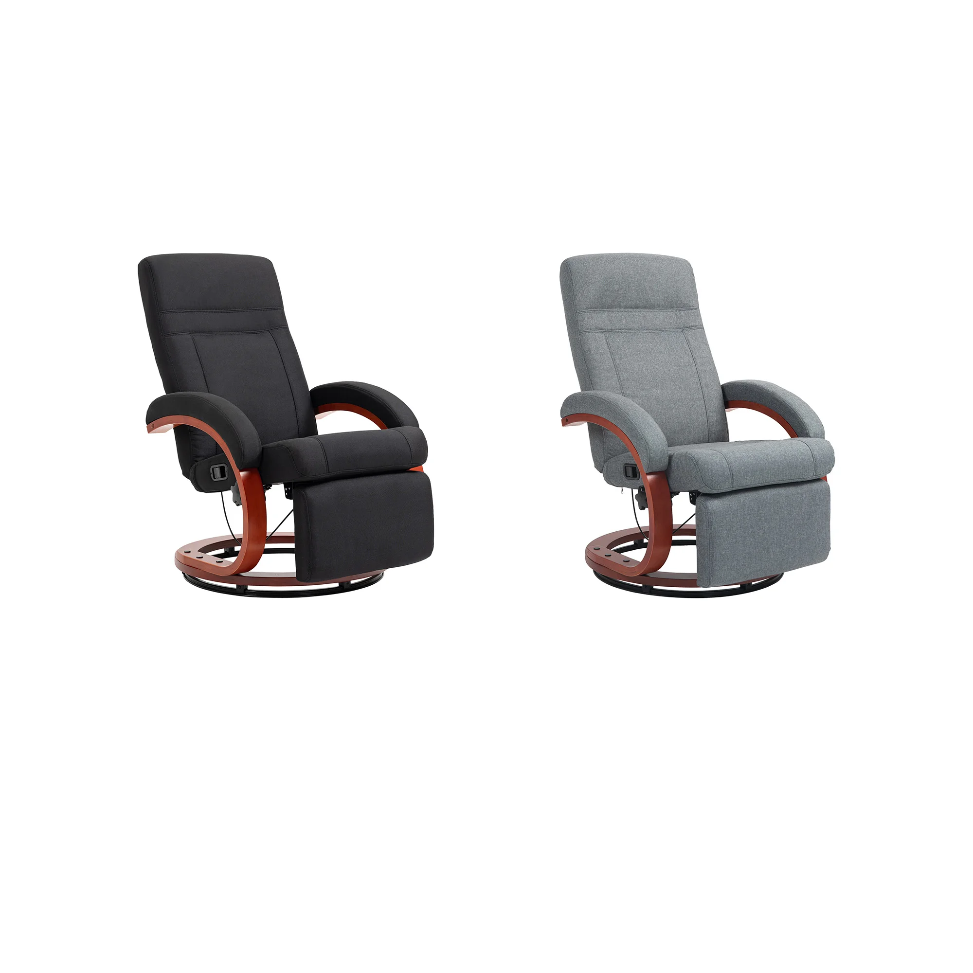 HOMCOM Relaxsessel Drehbarer Fernsehsessel mit Liegefunktion, Liegesessel, Stoff