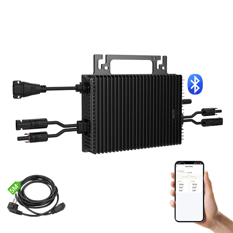 Micro-onduleur 800W, type UE, onduleur solaire VED4105, micro-onduleur connecté au réseau, Bluetooth, avec câble 5m, vente chaude