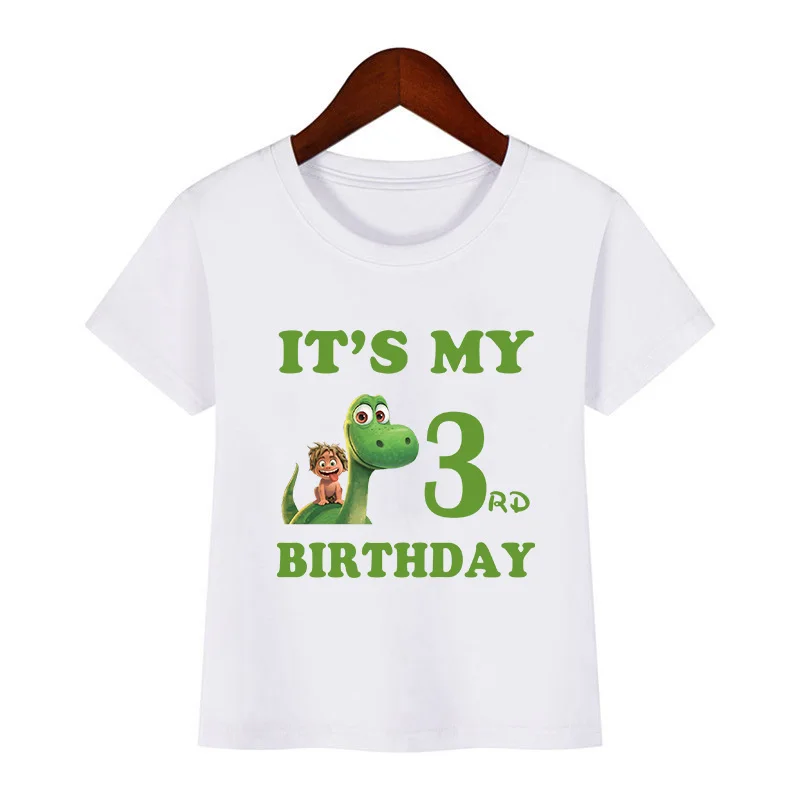 The Good Dinosaur Arlo Spot Print Kids Clothes It's My 1 2 3 4 5 6 7 8 9 Years Birthday Boys Girls Cartoon T shirt Baby T-Shirts