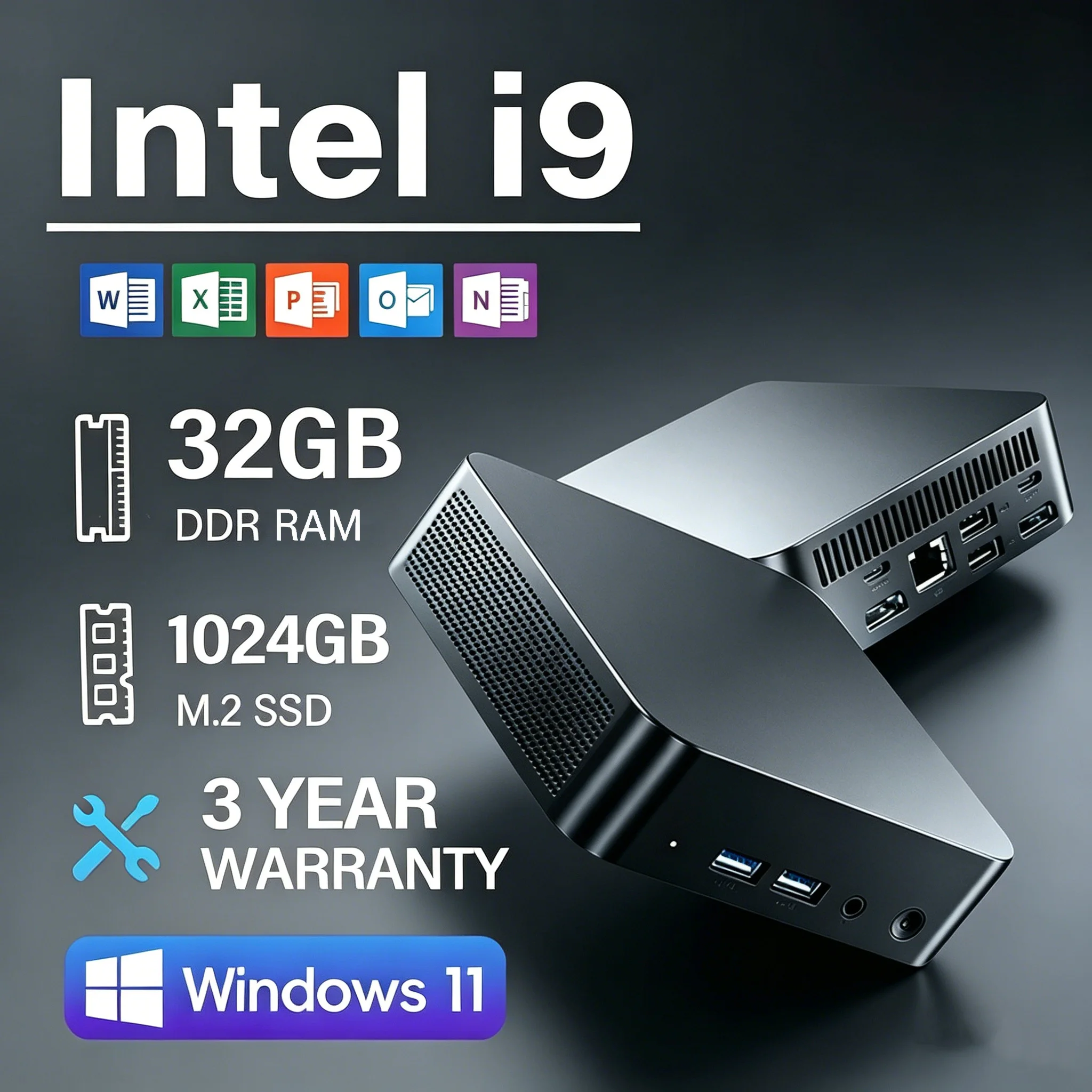 Windows 11 Pro Mini Pc Core i9 10980HK Mini PC Computer 16GB 32GB RAM WIFI 6 BT 5.2 4K 1TB 2TB SSD Protable Gaming Computer PC