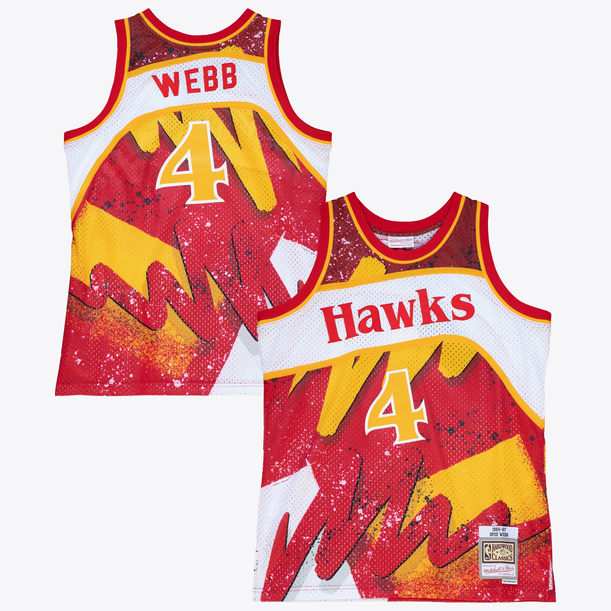 Maillot Swingman Mitchell & Ness Spud Webb 1986 Hyper Hoops des Atlanta Hawks - Rouge - Homme Taille: XS