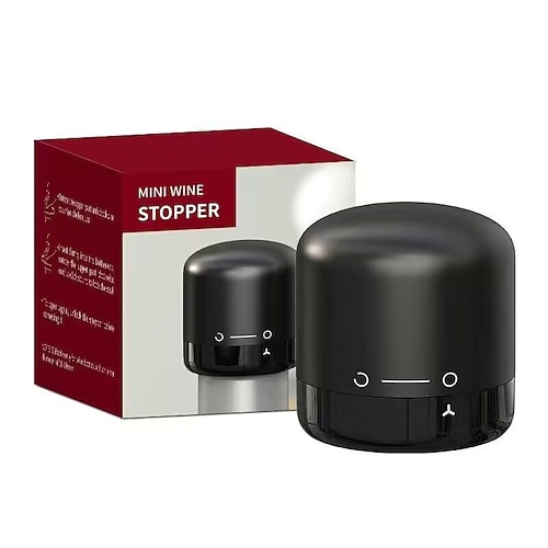Bouchon à vin sous vide. Pour champagne, vin, vin rouge et spiritueux. Dispositif de fermeture hermétique avec fonction vide intégrée, bouchon étanche et réutilisable avec évent.