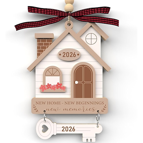 regali per la casa nuova casa ornamento natalizio in legno regali per la casa per donne, coppie - nuova casa nuovo inizio - idee regalo per i nuovi proprietari di casa - ornamento per la casa in legno