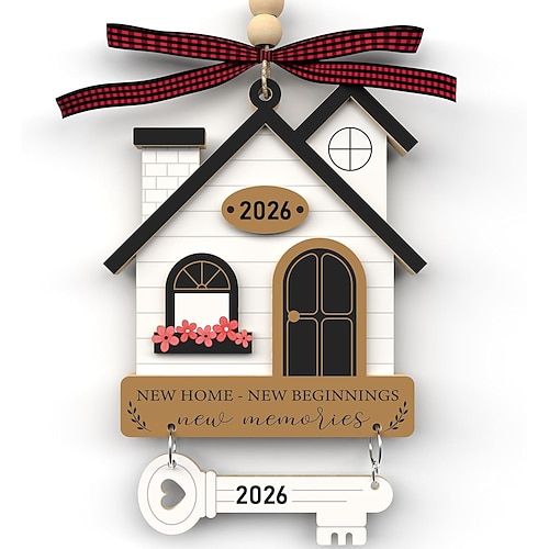 regali per la casa nuova casa ornamento natalizio in legno regali per la casa per donne, coppie - nuova casa nuovo inizio - idee regalo per i nuovi proprietari di casa - ornamento per la casa in legno