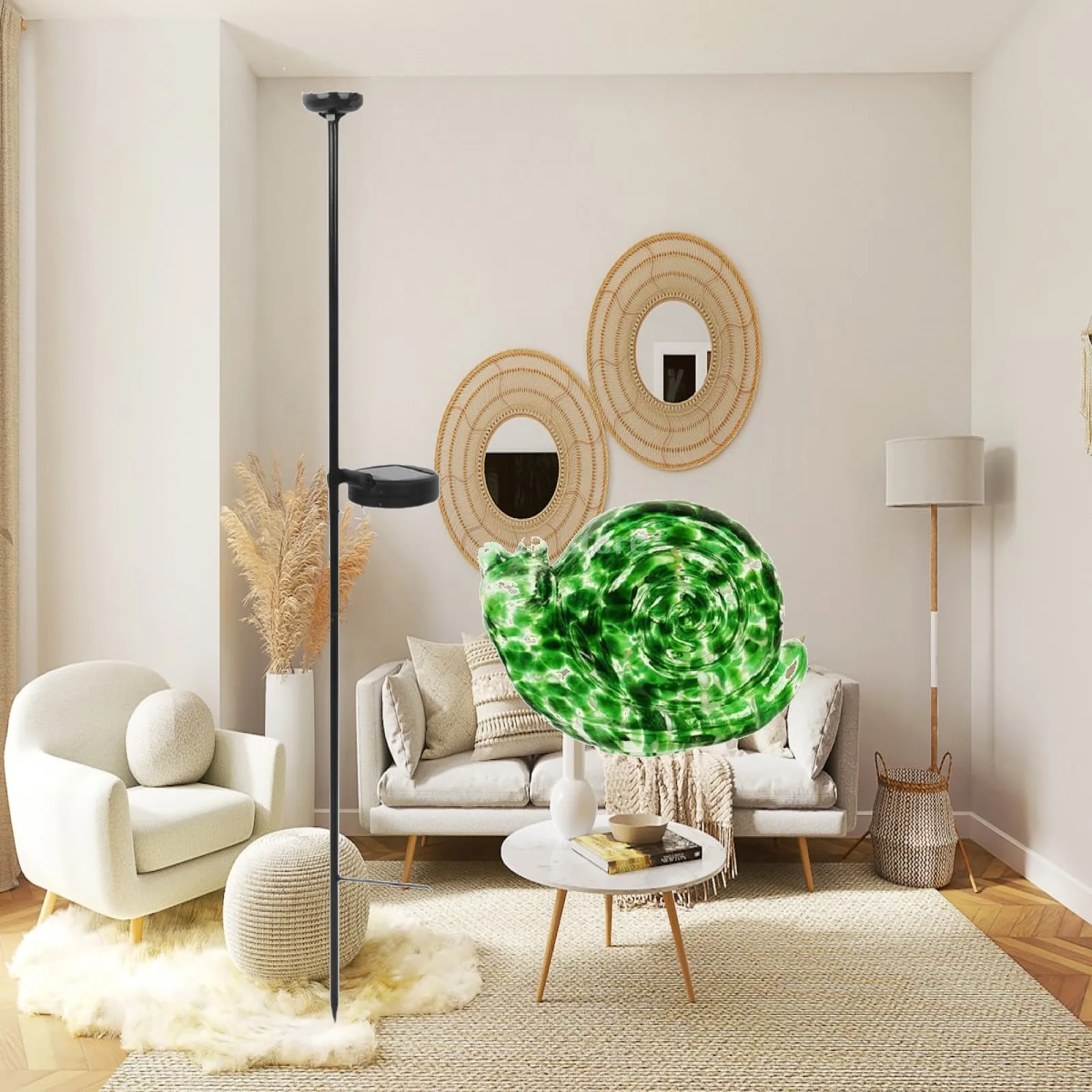 Lampe solaire LED à piquer pour jardin, décoration de statue de jardin, ornement élégant, cadeaux de pendaison de crémaillère, boule étoilée pour pelouse et allée de jardin