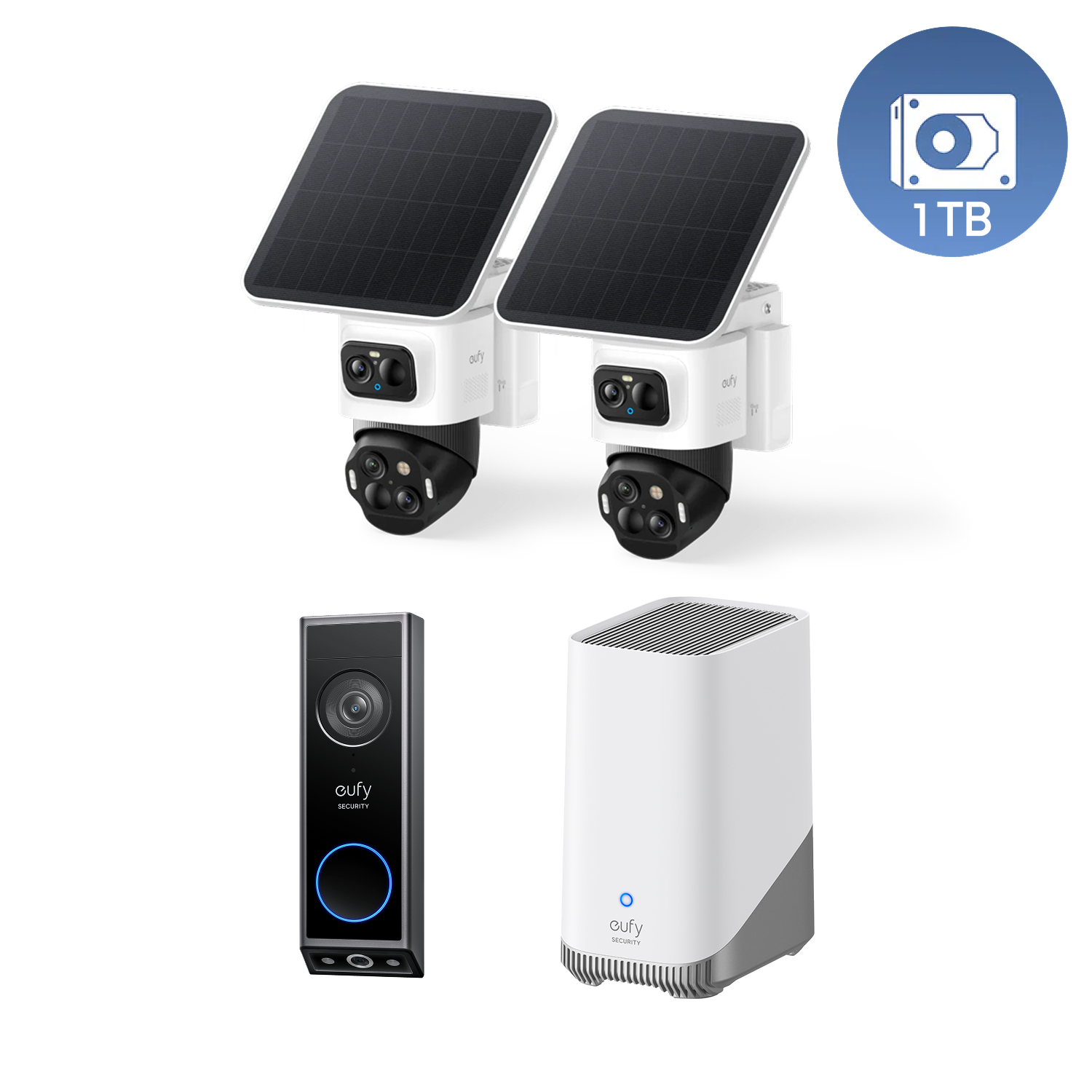 eufyCam S4 2-Kamera-Set + HomeBase™ 3 & Türklingel E340 mit 1TB Image