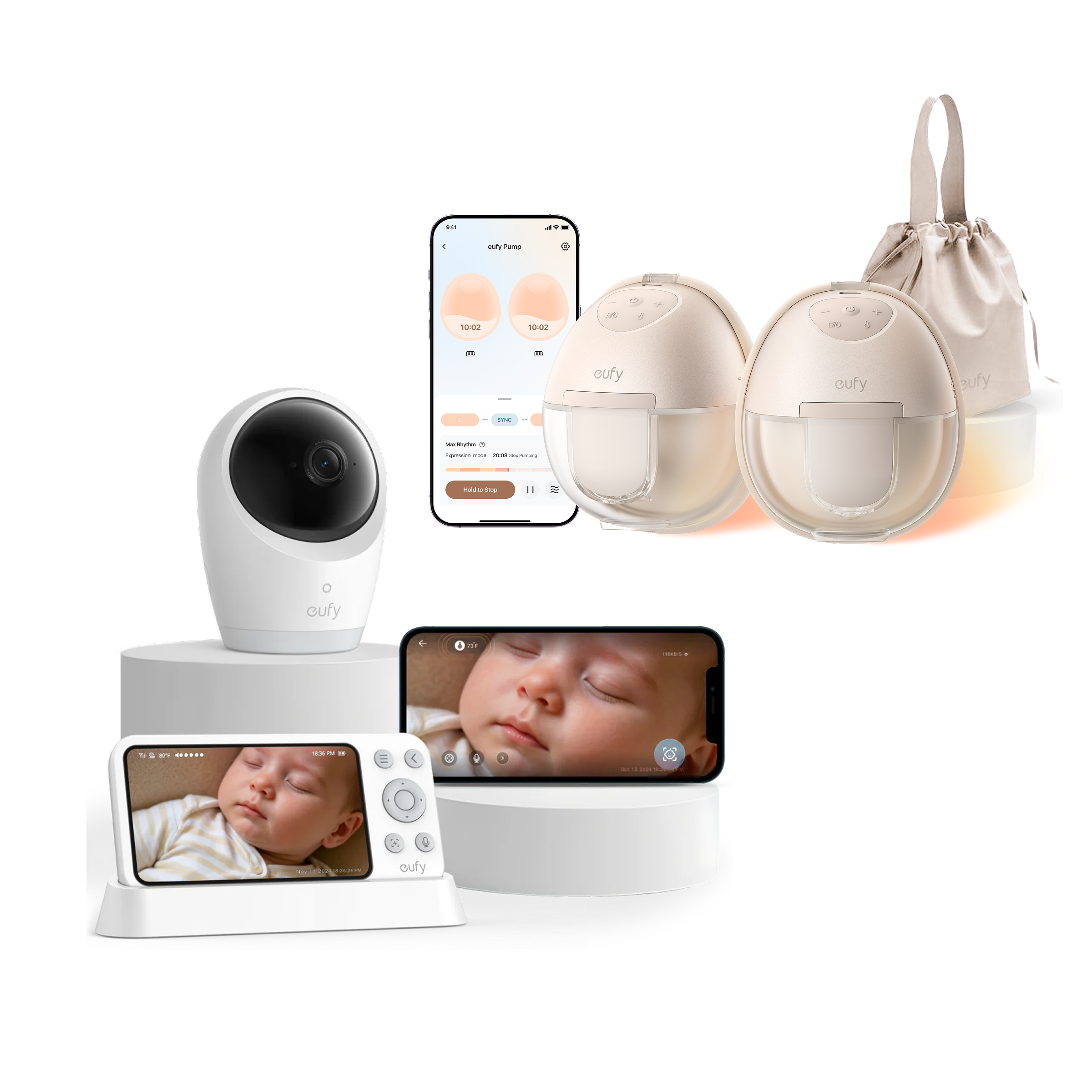 Anker eufy Babyphone mit Kamera E21 mit Tragbare Milchpumpe S1 Image