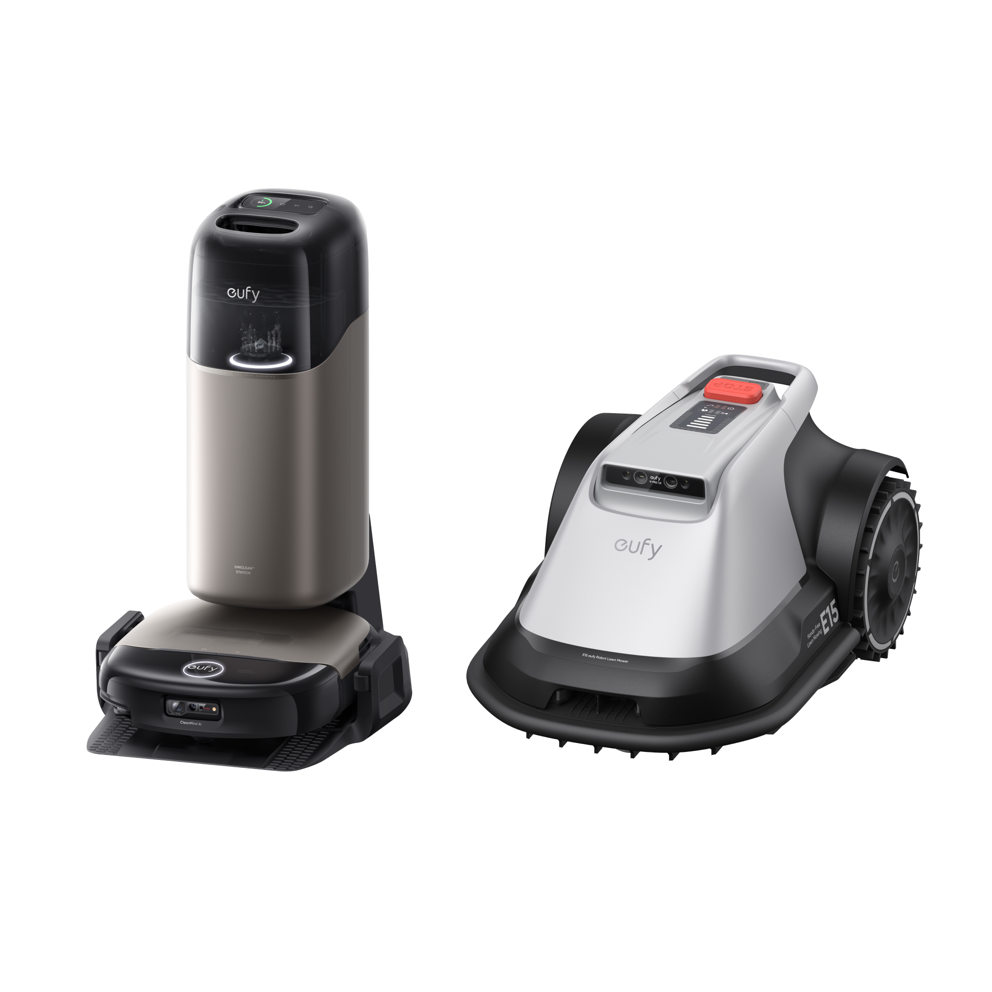 Anker eufy Mähroboter E15 und Anker eufy Saug- und Wischroboter HydroJet S2