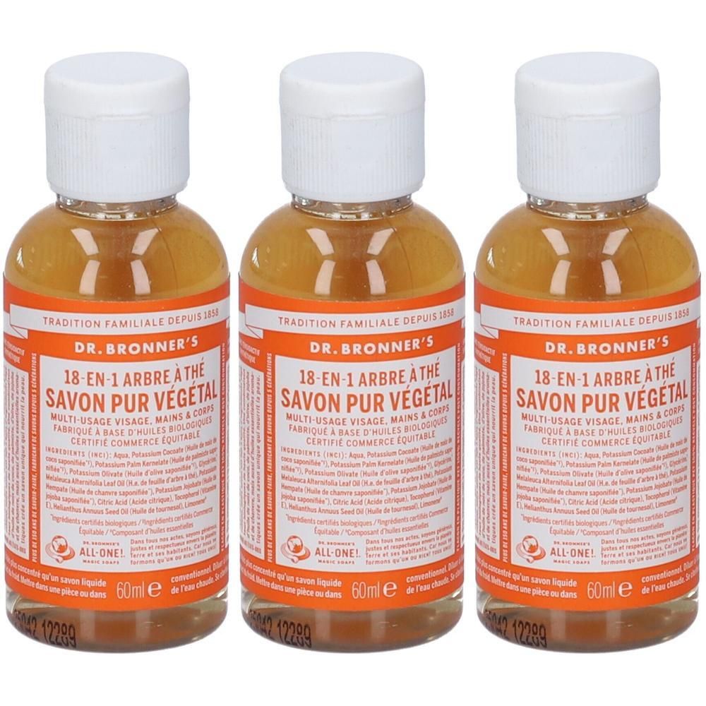 Dr. Bronner´s 18-In-1 Sapone Liquido di Castiglia al Tea Tree 3x60 ml
