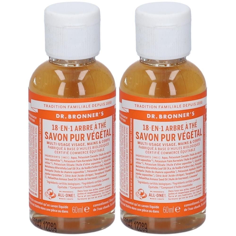 Dr. Bronner´s 18-In-1 Sapone Liquido di Castiglia al Tea Tree 2x60 ml