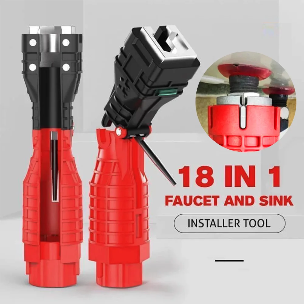 Multifunktions 18 In 1 Reparatur Sanitär Werkzeug Anti-rutsch Klempner Schlüssel Gerinne Waschbecken Schlüssel Werkzeuge Sanitär Rohr Schlüssel bad Werkzeug Sets