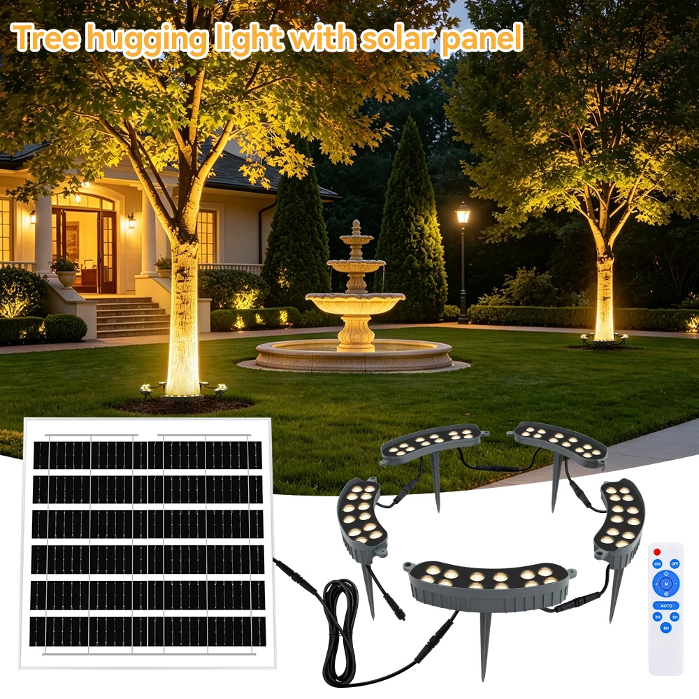 5 Stück 2 Stück Baumbeleuchtung für den Außenbereich, LED IP65 Solarleuchte & AC220V Bodenleuchte mit Erdspieß, LED-Nachtdekorationslampe für Garten und Hof