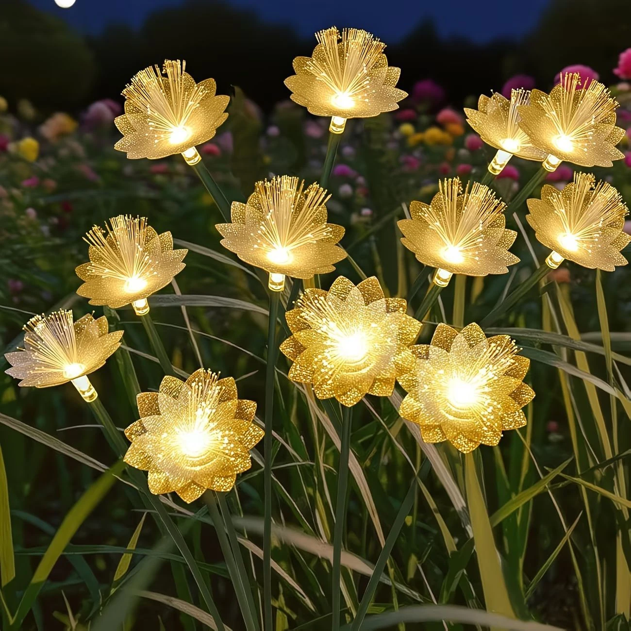 Solar 6LEDS Cherry Blossom Flower Lights Solar Ground Plug Atmosphere Lights Garden Lights Lawn Lights Garden Decoration