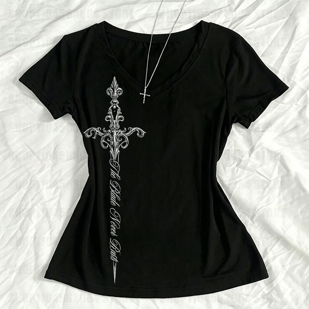 Women Top Y2k Harajuku T Shirt for Women Kawaii Spring 2026 Woman Emo 2000s Tops Women's Cropped Clothing Female Grunge Clothes
