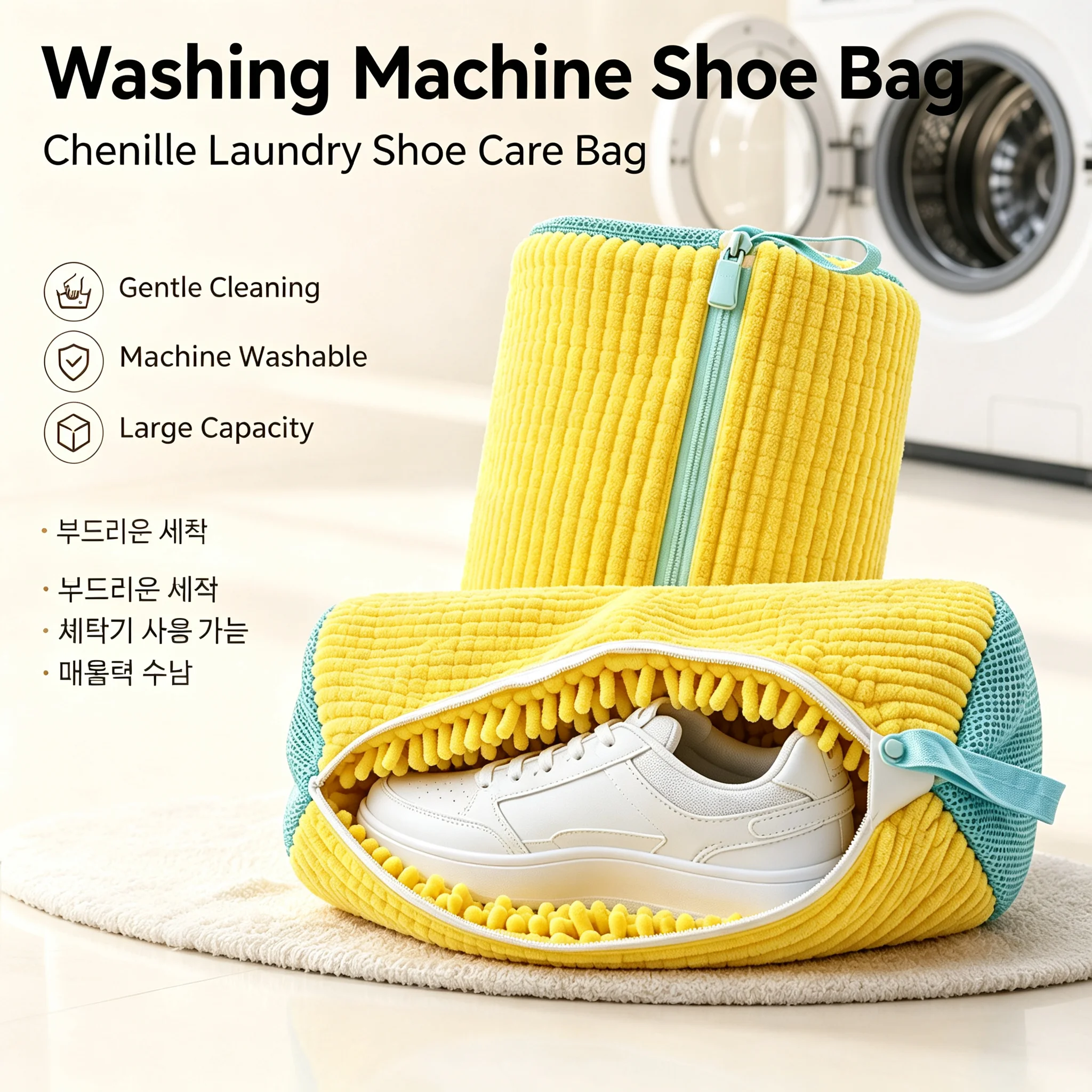 Household Shoe Washing Bag Snow Chenille Anti‑Deformation Machine Wash Shoe Protector Reusable Shoe Cleaning For Washing Machine
