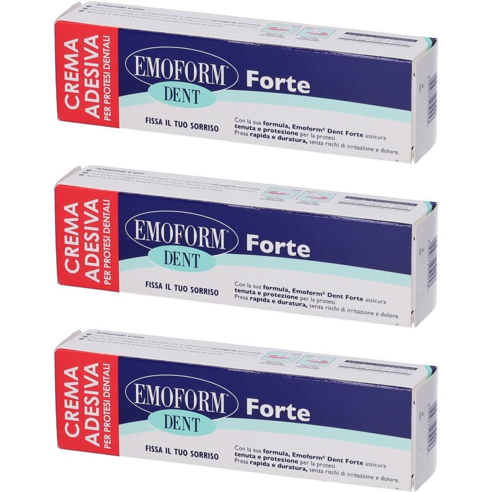 Crema Adesiva Emoform Dent Forte Per Protesi Dentali 70 G 3x70 g