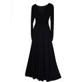 LOOK FOR THE STARS Long Sleeved Evening Maxi Dress 20 Black
