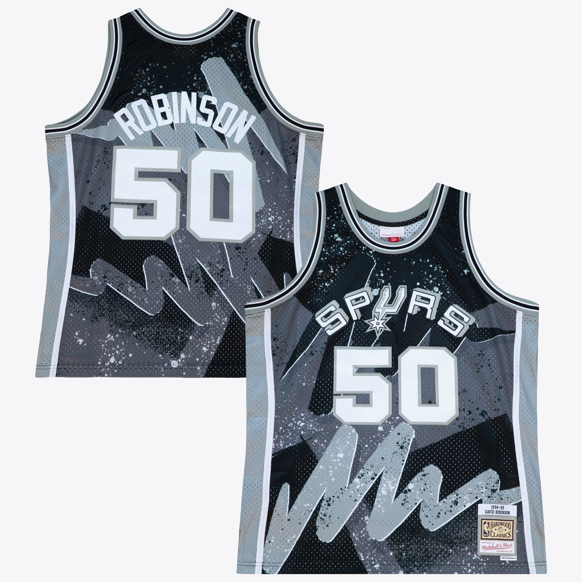 Maillot Swingman Mitchell & Ness David Robinson 1998 Hyper Hoops des San Antonio Spurs - Noir - Homme Taille: L