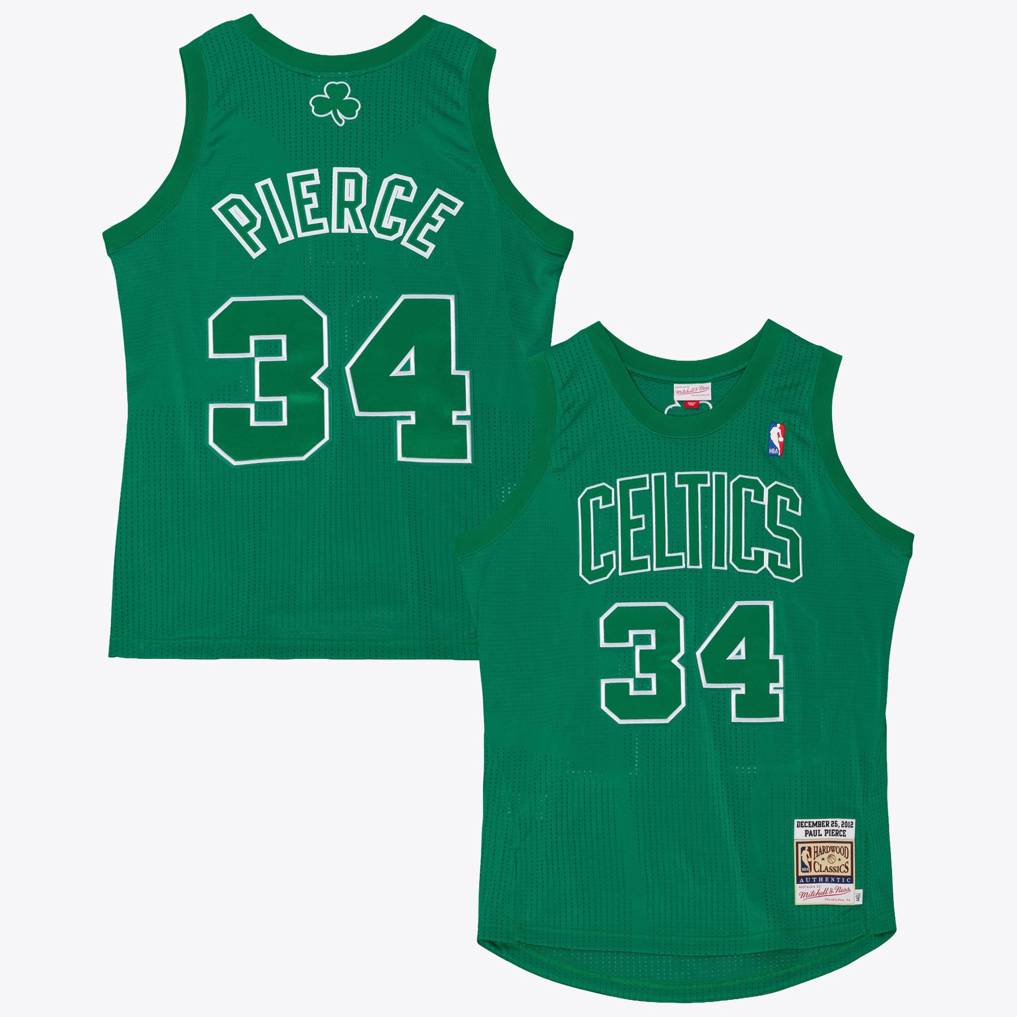 Maillot authentique Mitchell & Ness Paul Pierce des Boston Celtics, édition Noël 2012 - Vert Kelly - Homme Taille: M