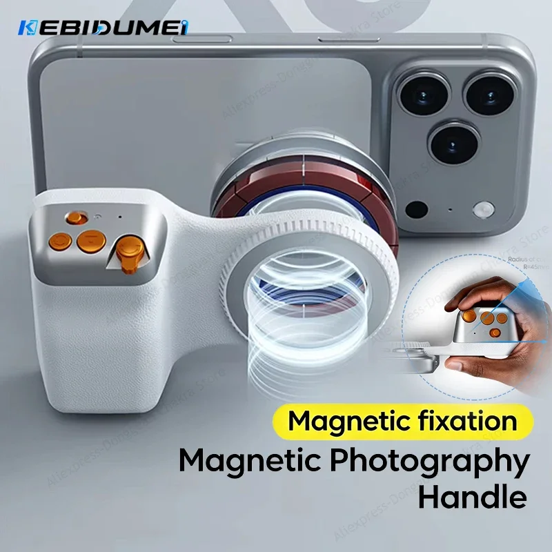 KEBIDUMEI Magnetic Phone Camera Shoot Hand Grip Smart Phone Holder Shooting Aid Bluetooth Remote Control Handle For Smartphone
