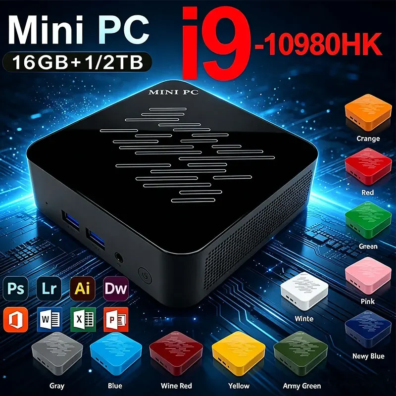 2026 Mini PC Core i9 10980HK Windows 11 Computer 16GB RAM 1TB M.2 SSD Portable Gaming Computer 60Hz 4K HD Mini Desktop PC Gamer