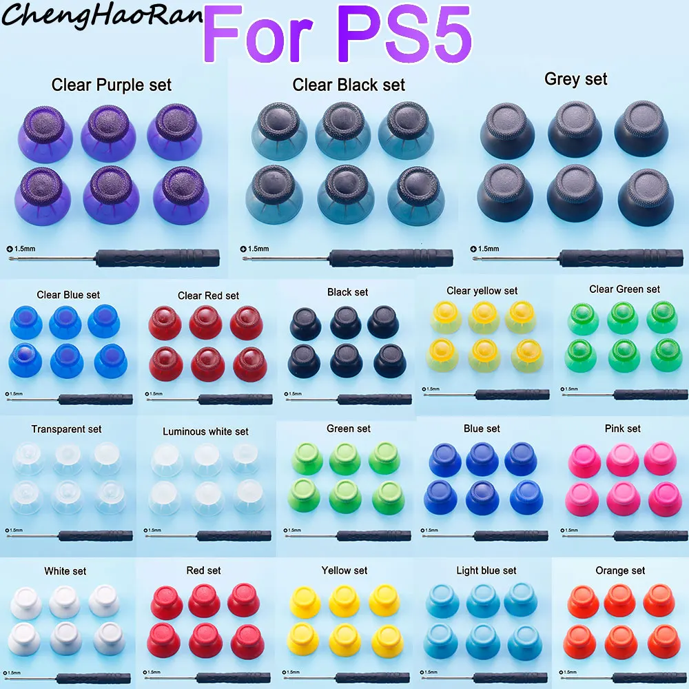 1 Set For PS5 Thumbstick Grip Cap For PlayStation 5 3D Analog Joystick Cover Controller Button Replacement Accessory