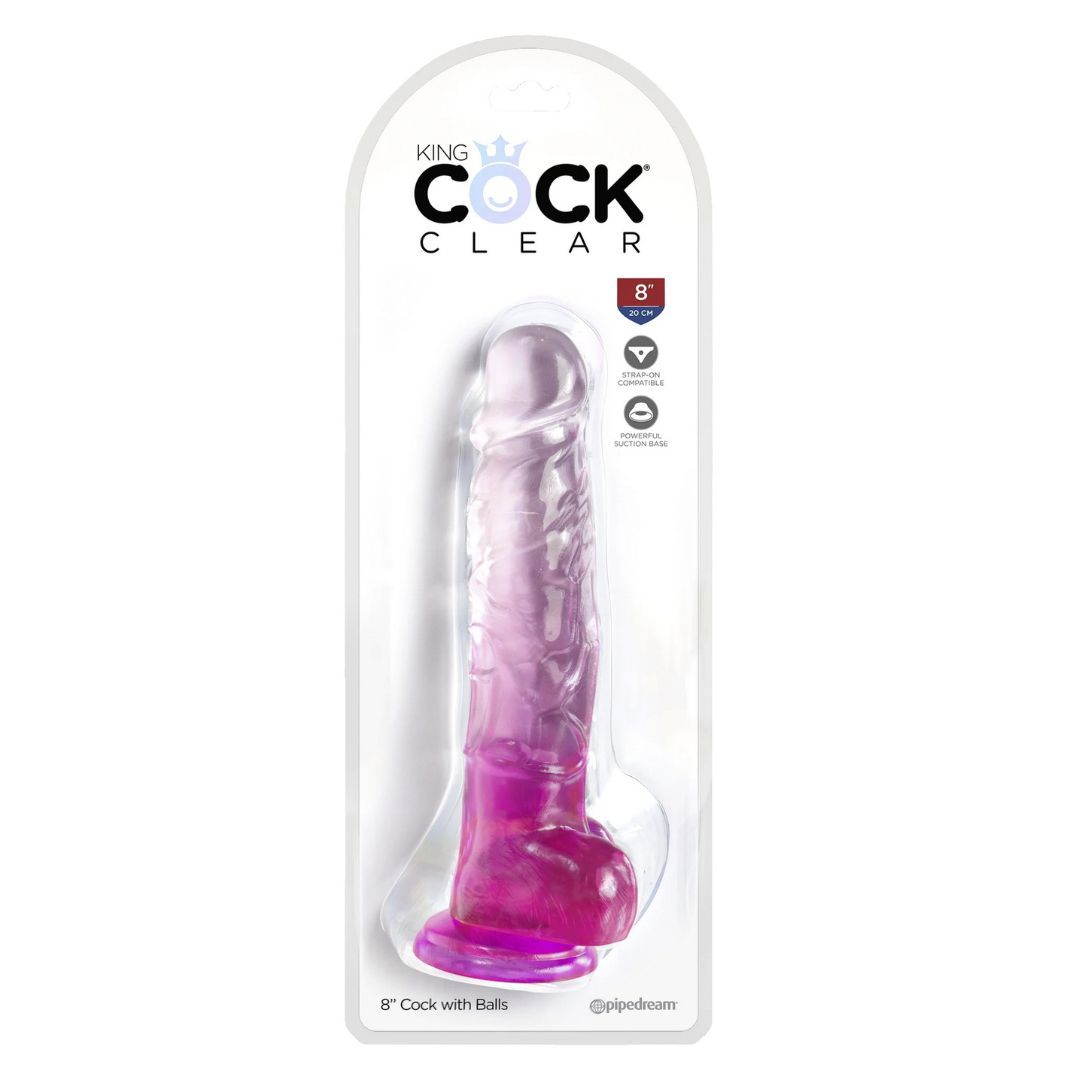 Fallo naturale con base a ventosa 8'' | King Cock 1 pz Vibratore