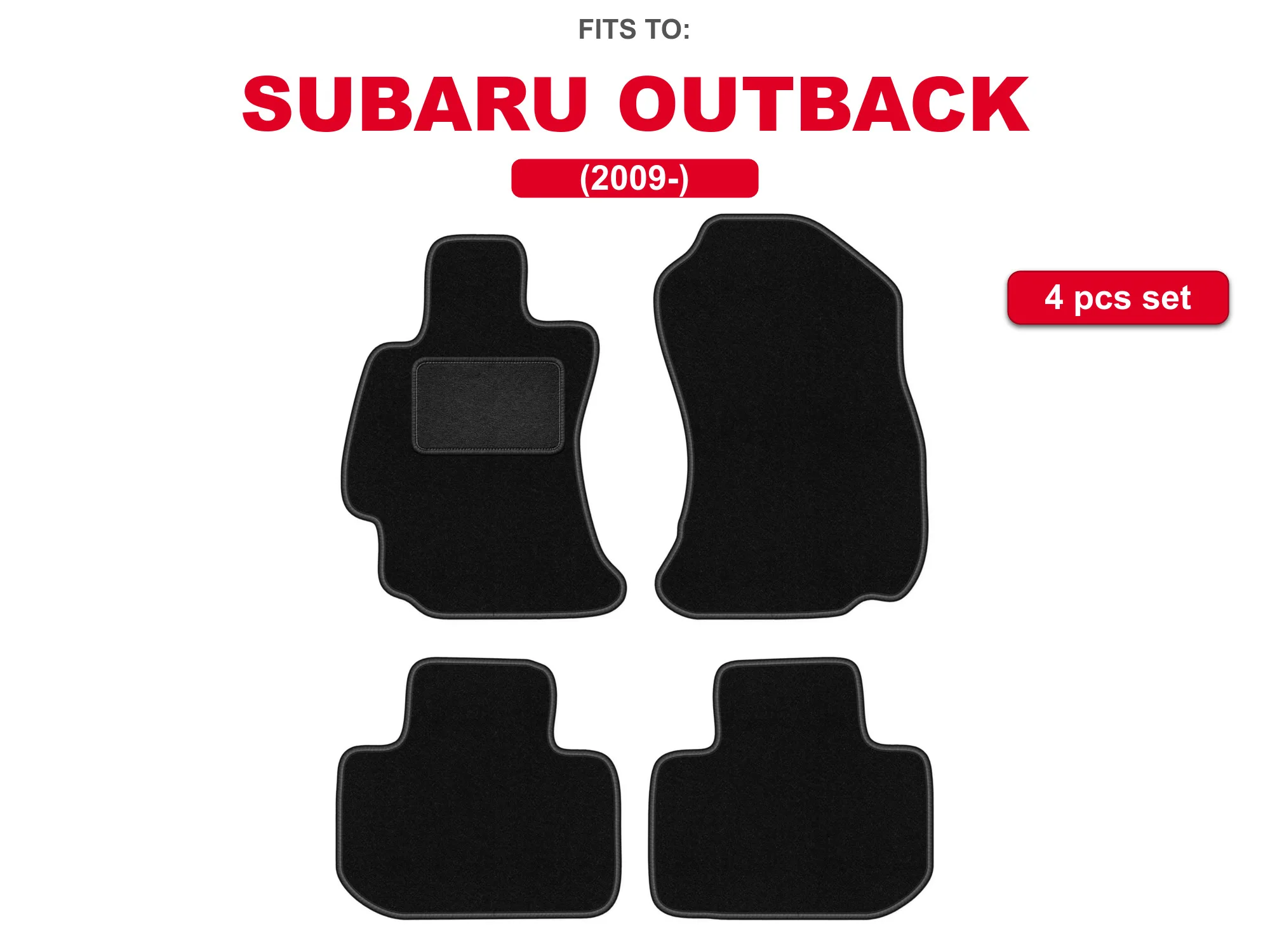 Tapis en velours pour voiture, pour Subaru Outback 2009- berline, break, ensemble de tapis de voiture noirs assortis