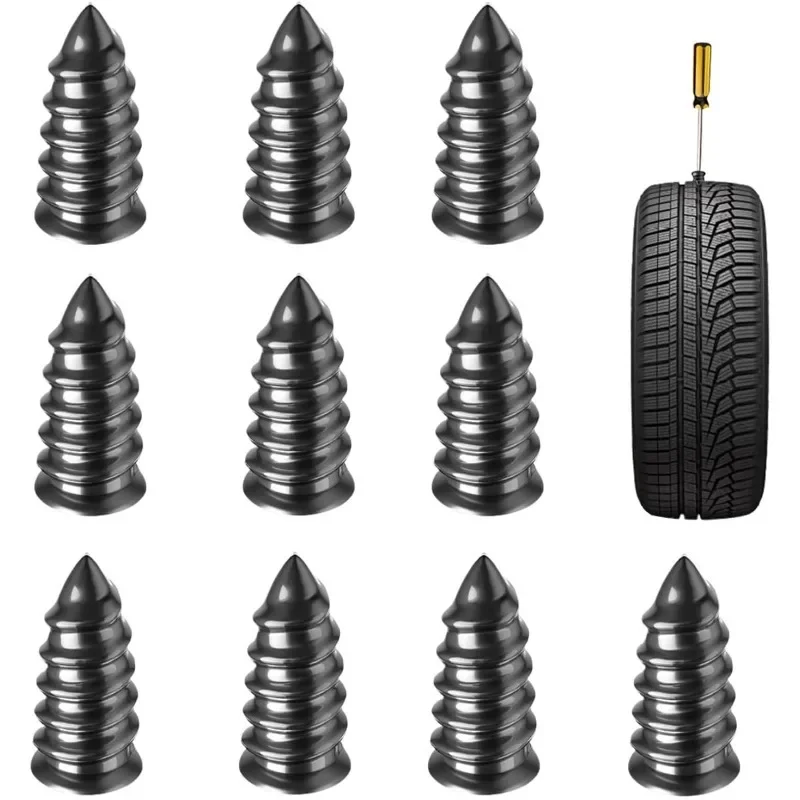 Kit de réparation de pneus sans chambre à air pour voiture et moto, 10/30 pièces, avec clous en caoutchouc et métal, vis pour pneus, outils de réparation pour voiture, camion et moto