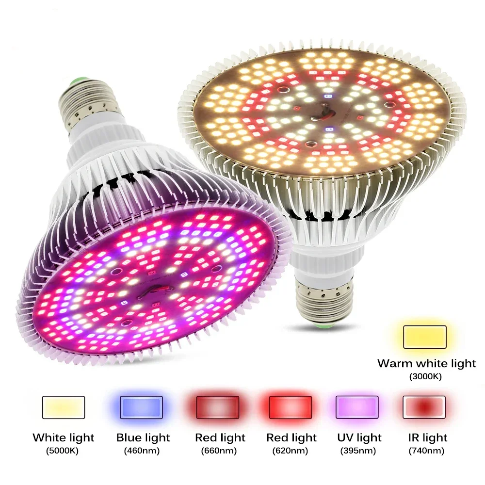 E27 LED-Pflanzenlampe mit vollem Spektrum, 250 W, LED-Pflanzenlampe für Hydrokultur, Gemüse, Gewächshaus, Pflanzen, Blumen, Wachstumsbeleuchtung
