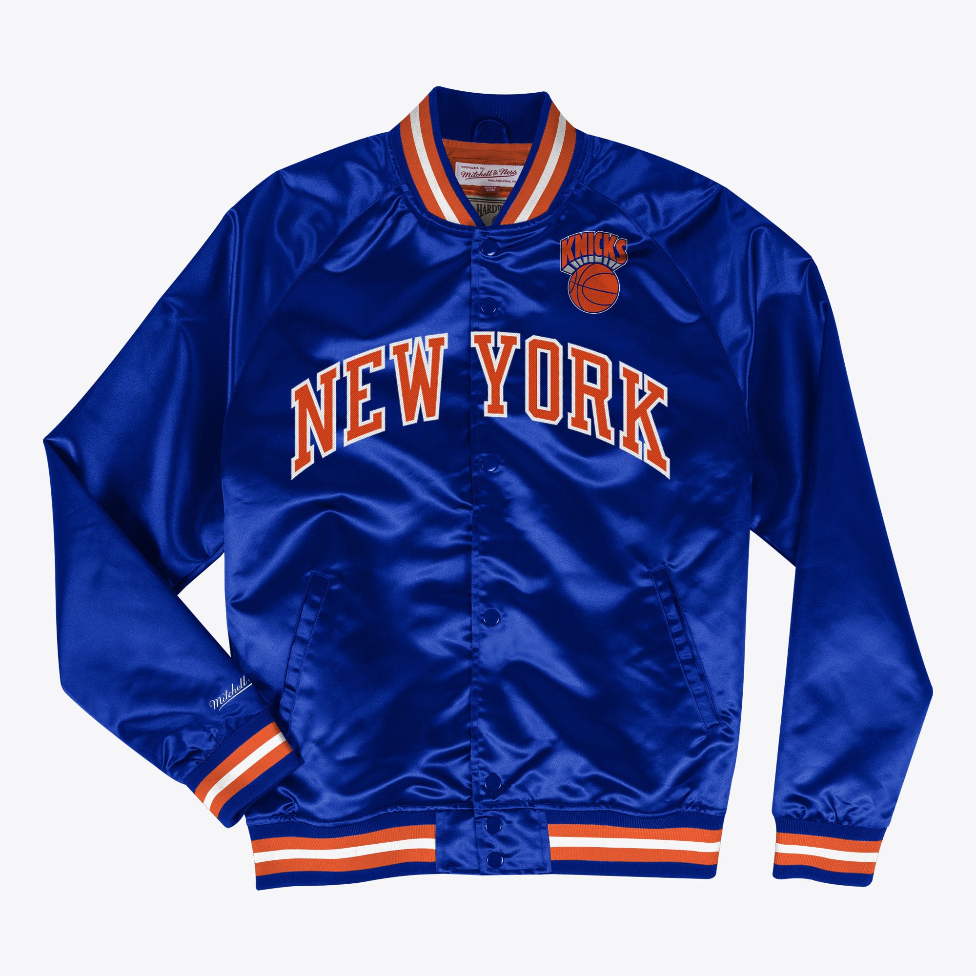 New York Knicks Mitchell & Ness Leichte Satinjacke – Königsblau – Herren