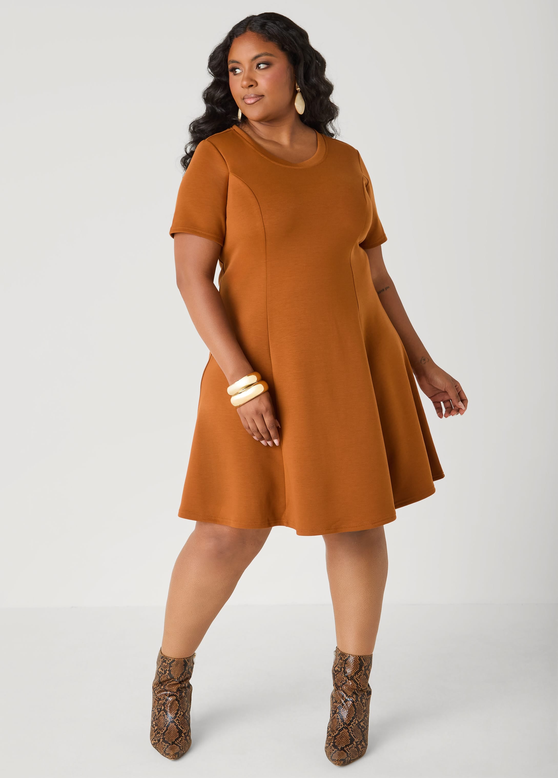 Plus Size Ponte A Line Dress