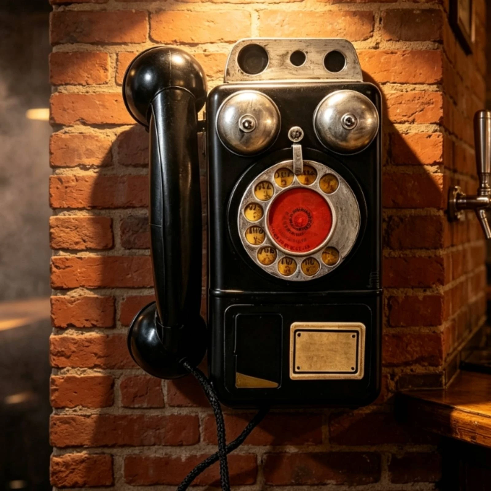 Vintage Telephone Decor Old-Fashioned Retro Wall Phone Prop Antique Telephone Reproduction Weathered Geometric Modern