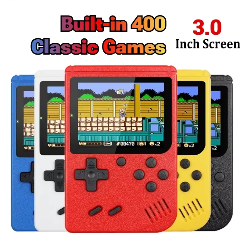 NEW 3 Inch Portable Retro Mini Video Game Console 8-Bit Handheld Game Player Built-in 400 Games AV Out Game Console Game Boy